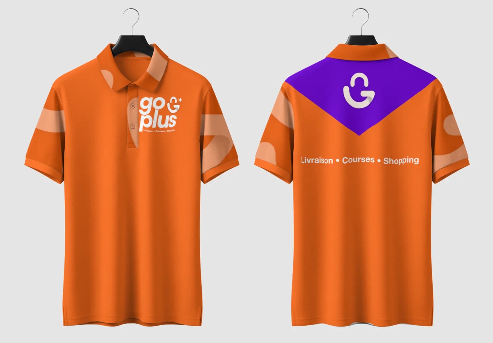 Tenue aux couleurs de Goplus, vue de face et de dos